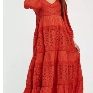 Free People mockingbird maxi Sleeve Dress